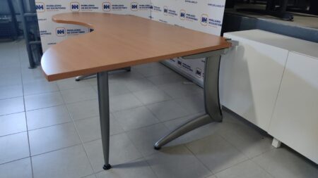 SECRETÁRIAS/POSTOS COMPACTOS CURVOS "STEELCASE" 1900x1400 + BLOCO DE GAVETAS C/ RODAS (OPCIONAL) - ML PEREIRA / ALUMÍNIO - Image 3