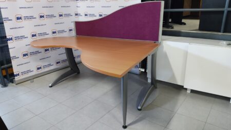 SECRETÁRIAS/POSTOS COMPACTOS CURVOS "STEELCASE" 1900x1400 + BLOCO DE GAVETAS C/ RODAS (OPCIONAL) - ML PEREIRA / ALUMÍNIO - Image 6
