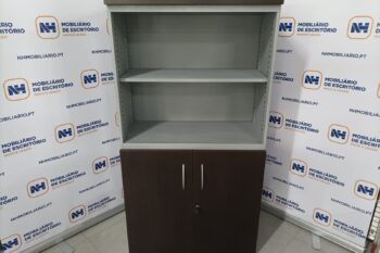 ARMÁRIO DE ESCRITÓRIO MISTO 1500x800 - ML WENGUÉ / ALUMÍNIO