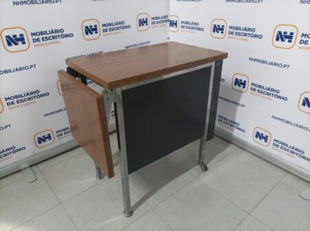 MESA DE APOIO ESCRITÓRIO "VINTAGE" - NOGUEIRA / ANTRACITE/INOX - Image 5