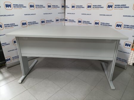 SECRETÁRIAS DE ESCRITÓRIO Linha UNI 1200x800 C/ BLOCO GAVETAS FIXO - ML CINZA / CINZA - Image 4