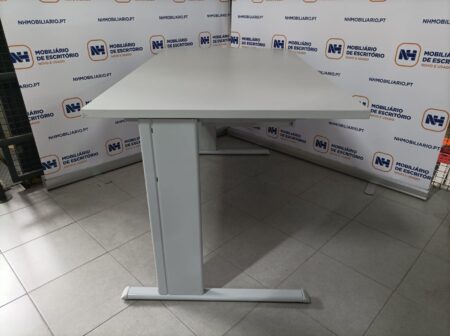 SECRETÁRIAS DE ESCRITÓRIO Linha UNI 1200x800 C/ BLOCO GAVETAS FIXO - ML CINZA / CINZA - Image 5
