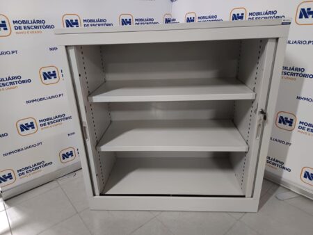 ARMÁRIOS DE ESCRITÓRIO PORTAS PERSIANA 1030x1000 "MELIX" - ML CINZA / CINZA - Image 3