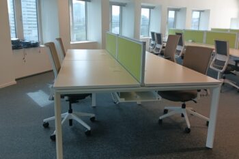 ILHAS DE TRABALHO OPEN SPACE C/ POSTOS 1400x800 "ACTIU" - ML BRANCO / BRANCO