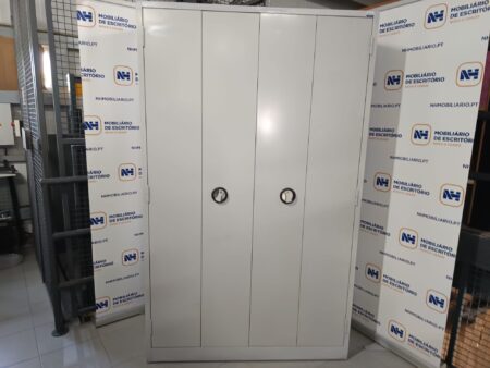 ARMÁRIO PORTAS DE ARMÓNIO 1950x1200 - PUXADOR ROTATIVO - CINZA