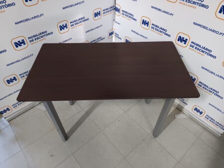 SECRETÁRIA / MESA DE APOIO DE ESCRITÓRIO 1100x600 - ML WENGUÊ / ALUMÍNIO - Image 2