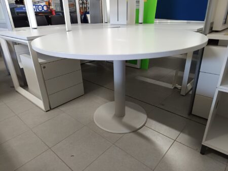MESA DE REUNIÕES REDONDA 1200 - ML BRANCO / CINZA