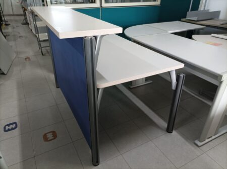 BALCÃO DE ATENDIMENTO / POSTO RECEÇÃO 1400x800 - TECIDO AZUL / ML CINZA / ANTRACITE - Image 3