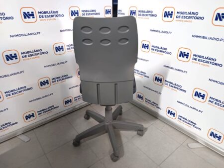 CADEIRAS ESCRITÓRIO OPERATIVA C/ RODAS "STEELCASE" - PELE AZUL / CINZA - Image 3