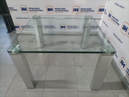 MESA DE CENTRO 760x760 - VIDRO / ALUMÍNIO - Image 2