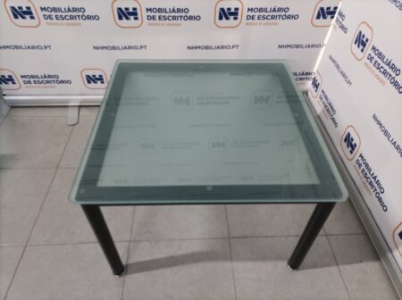 MESA DE CENTRO QUADRADA 600x600 - VIDRO FOSCO / PRETO - Image 3