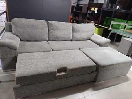 SOFÁ / CHAISE LONGUE REVERSÍVEL - TECIDO CINZENTO - Image 5