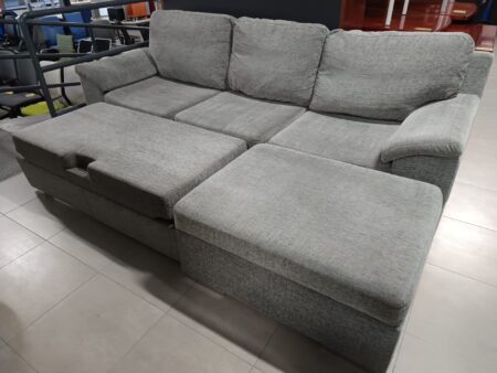 SOFÁ / CHAISE LONGUE REVERSÍVEL - TECIDO CINZENTO - Image 6