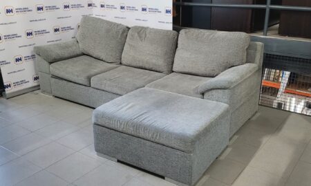 SOFÁ / CHAISE LONGUE REVERSÍVEL - TECIDO CINZENTO