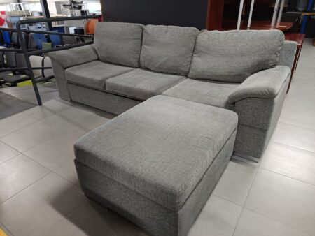 SOFÁ / CHAISE LONGUE REVERSÍVEL - TECIDO CINZENTO - Image 2