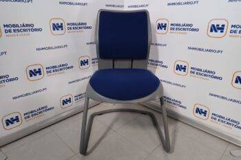 CADEIRAS VISITA / REUNIÕES BASE TRENÓ "STEELCASE" - TECIDO AZUL / CINZA