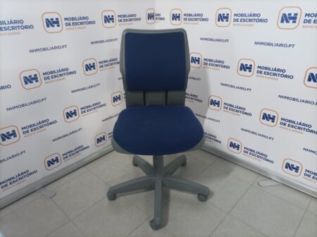CADEIRAS ESCRITÓRIO OPERATIVA C/ RODAS "STEELCASE" - TECIDO AZUL / CINZA - Image 2