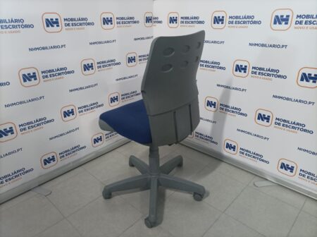 CADEIRAS ESCRITÓRIO OPERATIVA C/ RODAS "STEELCASE" - TECIDO AZUL / CINZA - Image 3