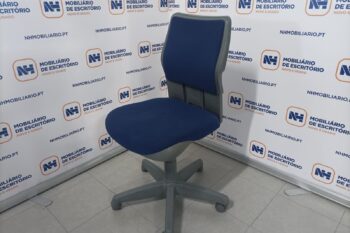 CADEIRAS ESCRITÓRIO OPERATIVA C/ RODAS "STEELCASE" - TECIDO AZUL / CINZA