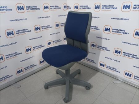 CADEIRAS ESCRITÓRIO OPERATIVA C/ RODAS "STEELCASE" - TECIDO AZUL / CINZA