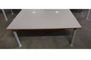 SECRETÁRIA DE ESCRITÓRIO OPERATIVA 1600x800 - ML CINZA / ALUMÍNIO