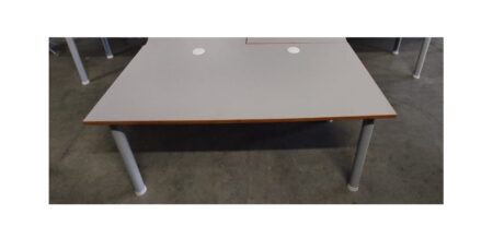 SECRETÁRIA DE ESCRITÓRIO OPERATIVA 1600x800 - ML CINZA / ALUMÍNIO