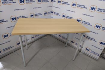 MESAS DE FORMAÇÃO / MULTIUSOS 4 PÉS TUBO REDONDO 1200x600 - ML FAIA / CINZA