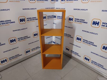 CONJUNTO ESTANTES CUBO 3+1 ESPAÇOS – AGLOM LARANJA - Image 2