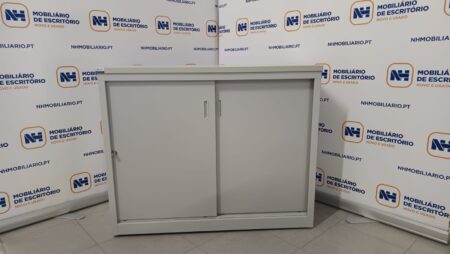 ARMÁRIOS ESCRITÓRIO PORTAS CORRER 820x1000 - ML CINZA / CINZA