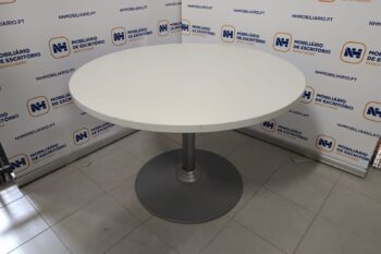 MESA DE REUNIÕES REDONDA 1100 - ML BRANCO / ANTRACITE