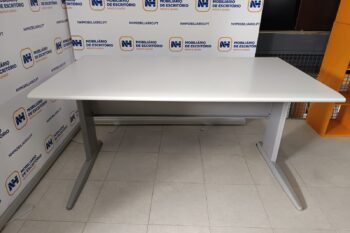 SECRETÁRIAS DE ESCRITÓRIO OPERATIVAS 1400x800 - ML CINZA / ALUMÍNIO