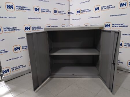 ARMÁRIO DE APOIO 780x800 C/ PORTAS BATER - ML CINZA / ALUMÍNIO (C/ DEFEITO) - Image 3