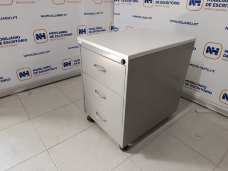 BLOCOS RODADOS 3 GAVETAS - ML CINZA / ALUMÍNIO