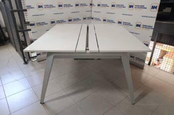 ILHA DE TRABALHO LINHA STB.TRI C/ 4 POSTOS 1400x600 - ML BRANCO / CINZA