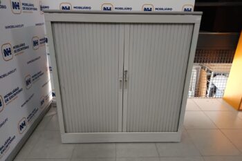 ARMÁRIOS DE ESCRITÓRIO PORTAS PERSIANA 1030x1000 "MELIX" - POSTF CINZA-MESCLADO / CINZA